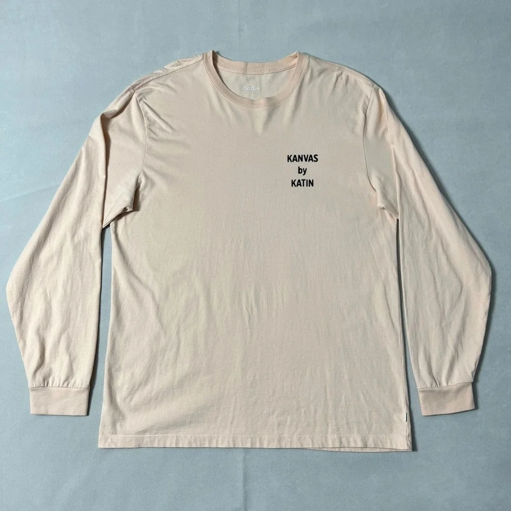 Kanvas by Katin T Shirt Men XL Long Sleeve See You Out There Pink Organic Cotton